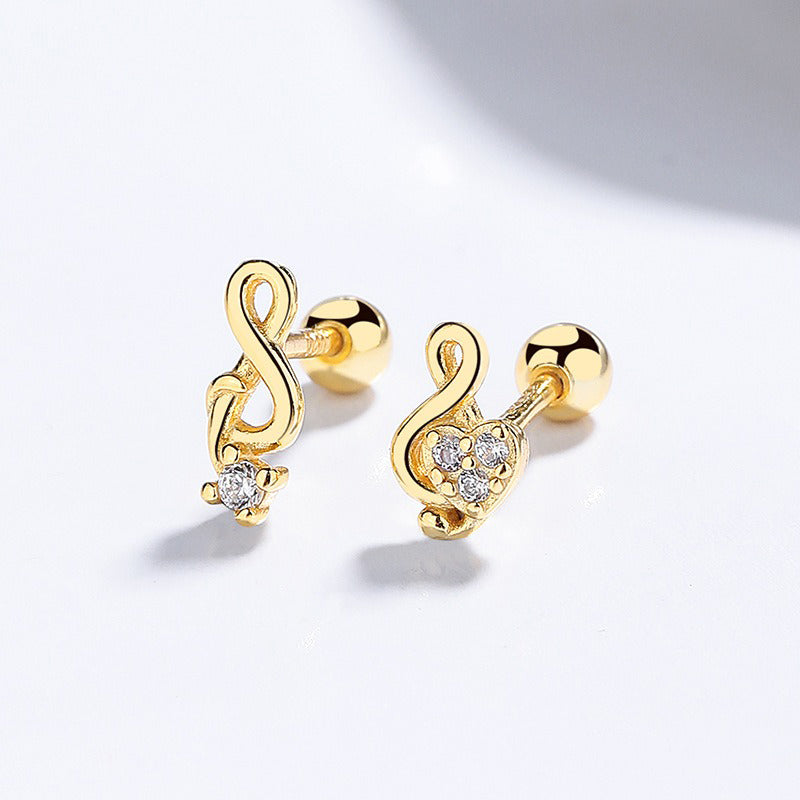 Aretes Nota Musical con Zirconias