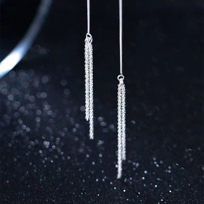 Aretes Estrella con Cadena Colgante