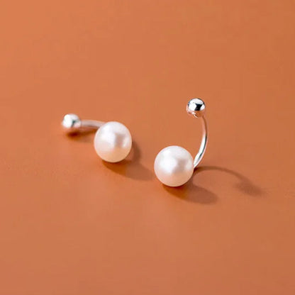 Aretes de Rosca con Perla de Agua Dulce