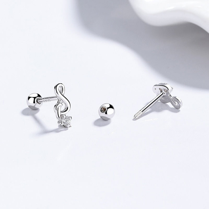 Aretes Nota Musical con Zirconias