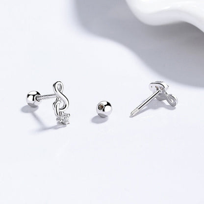 Aretes Nota Musical con Zirconias