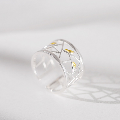 Anillo Abierto Pájaro y Nube