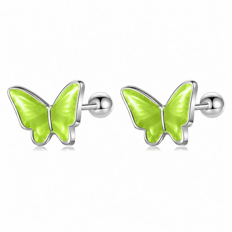 Aretes Mariposa Esmaltada de Colores