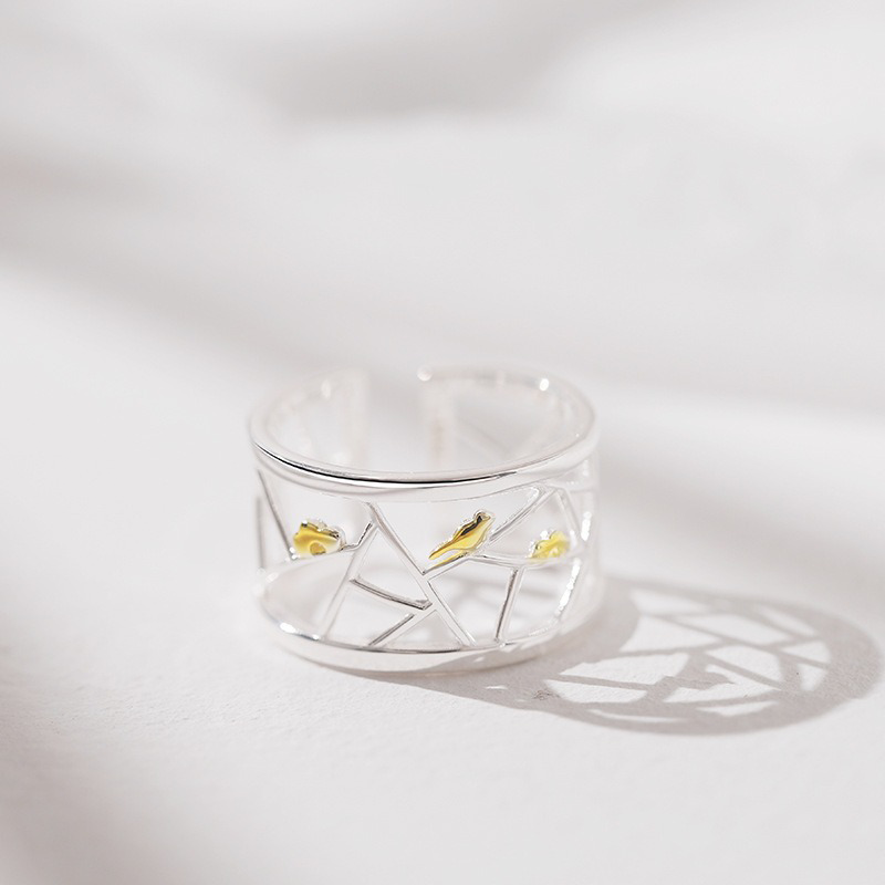 Anillo Abierto Pájaro y Nube