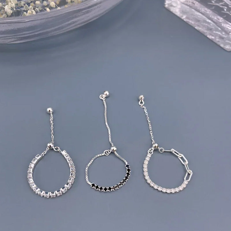 Anillo Cadena con Zirconias Ajustable