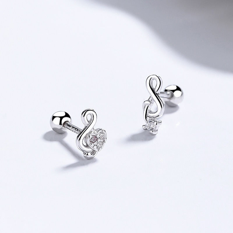Aretes Nota Musical con Zirconias