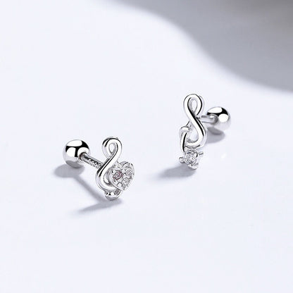 Aretes Nota Musical con Zirconias