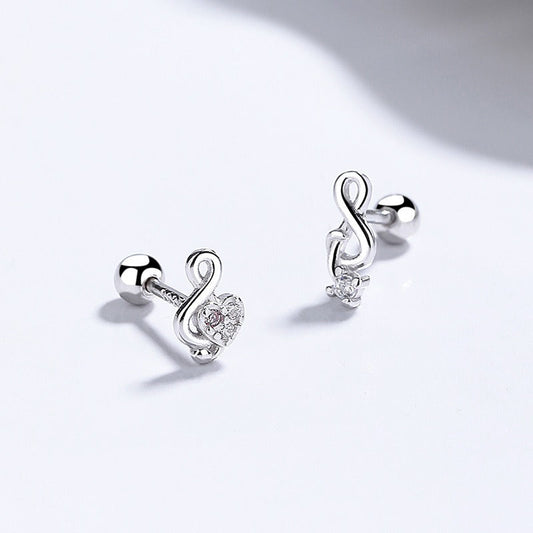 Aretes Nota Musical con Zirconias