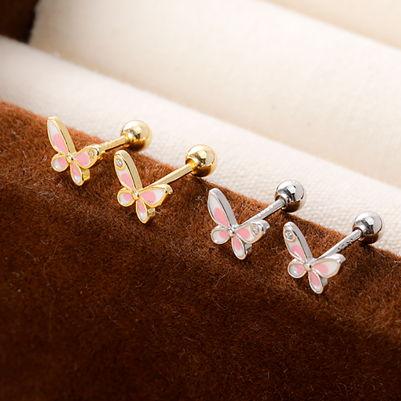 Aretes Mariposa y Osito con Rosca