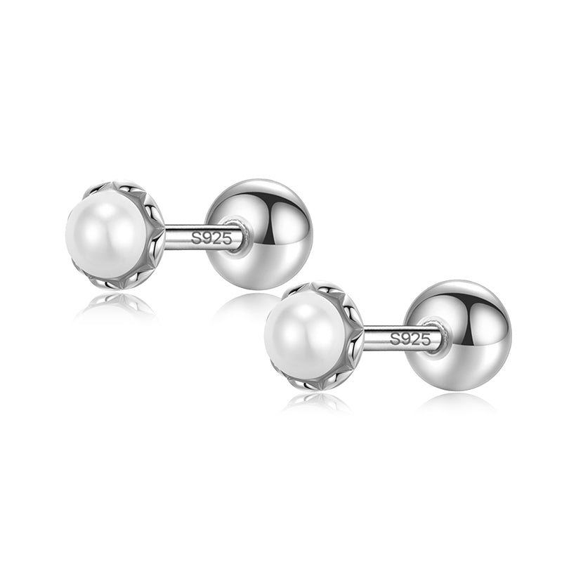 Aretes Perla de Agua Dulce con Rosca