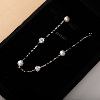 Collar Gargantilla con Perla y Borla de Zirconias