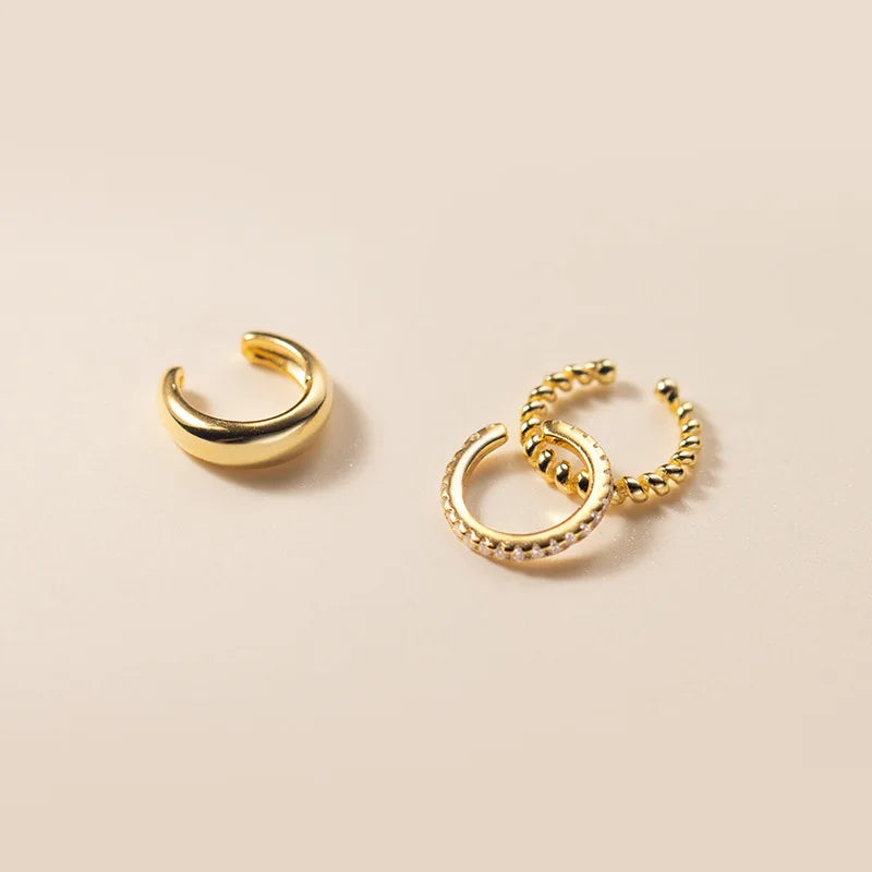 Aretes de Clip Torcidos con Zirconias