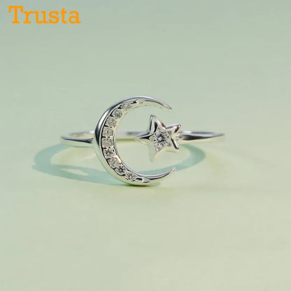 Anillo Luna y Estrella con Zirconias en Varios Diseños
