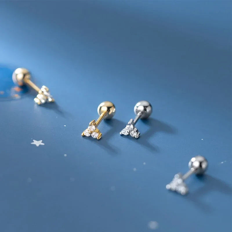 Aretes Triángulo con Zirconia
