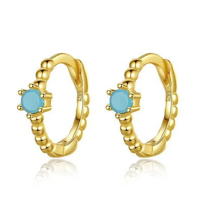 Arracadas Pequeñas Unisex con Zirconia de Color