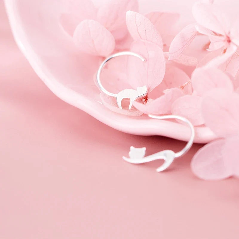 Aretes Gatito Asimétricos