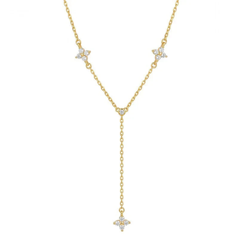Collar Flor con Flecos y Zirconias