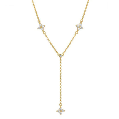 Collar Flor con Flecos y Zirconias