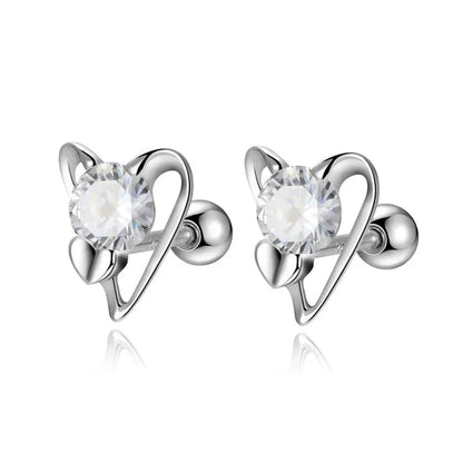 Aretes Corazón de Rosca en Plateado o Dorado