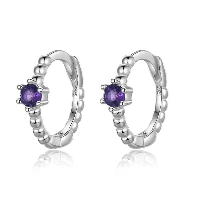Arracadas Pequeñas Unisex con Zirconia de Color