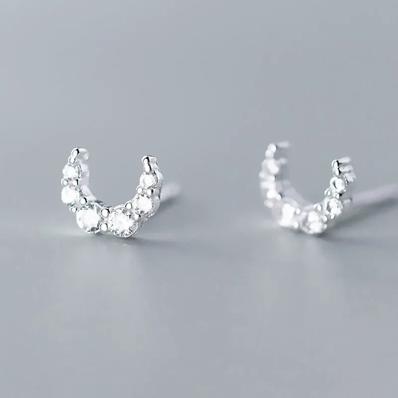 Aretes Mini Luna con Zirconias