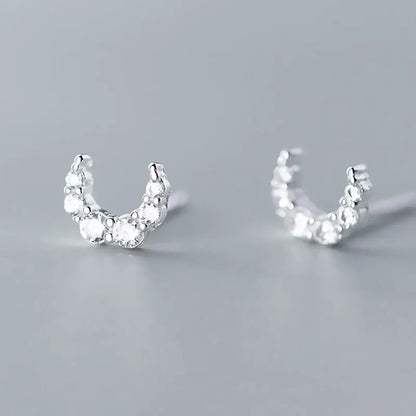 Aretes Mini Luna con Zirconias