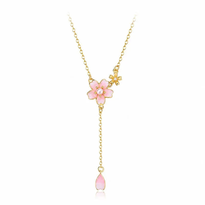 Collar Flor con Perla