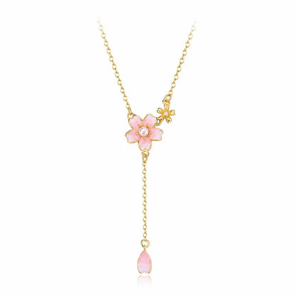 Collar Flor con Perla