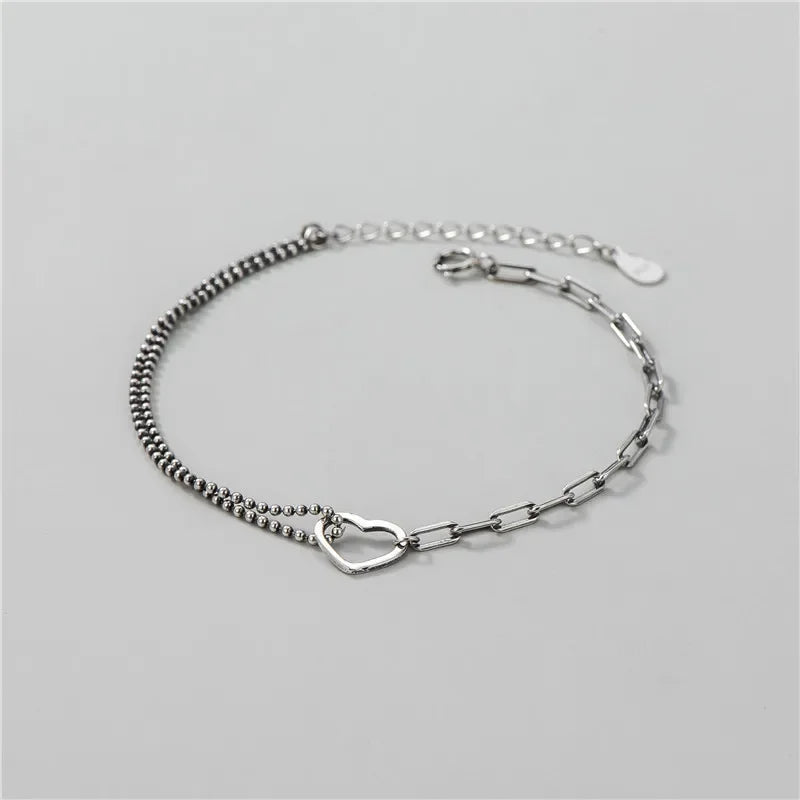Pulsera Cadena con Corazones y Bolitas