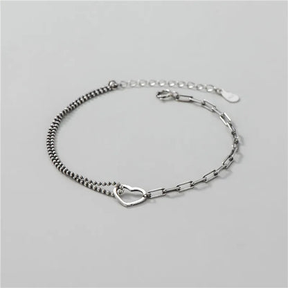 Pulsera Cadena con Corazones y Bolitas