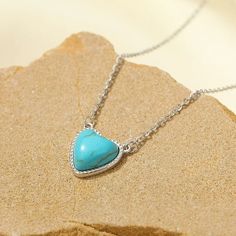 Collar Corazón Turquesa