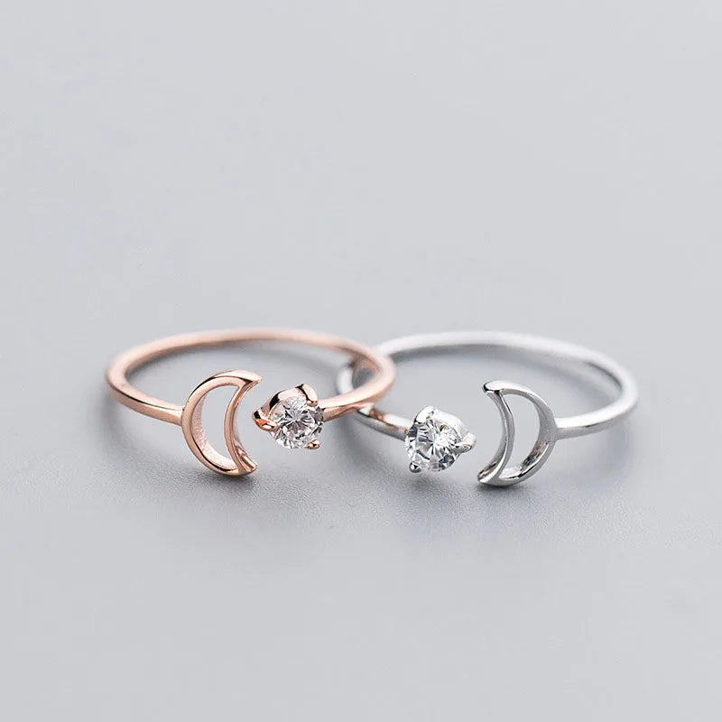Anillo Abierto Luna con Zirconias