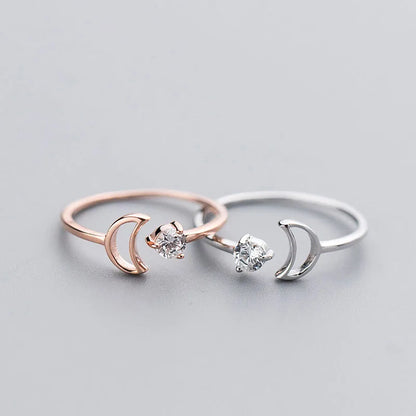 Anillo Abierto Luna con Zirconias