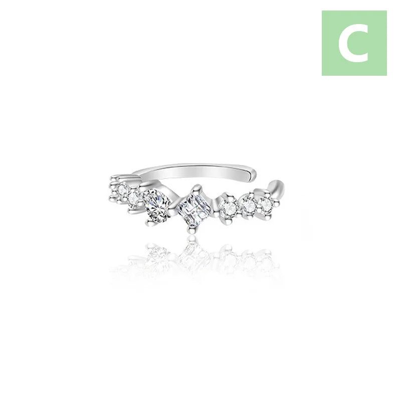 Arete de Clip Luna y Estrella con Zirconias