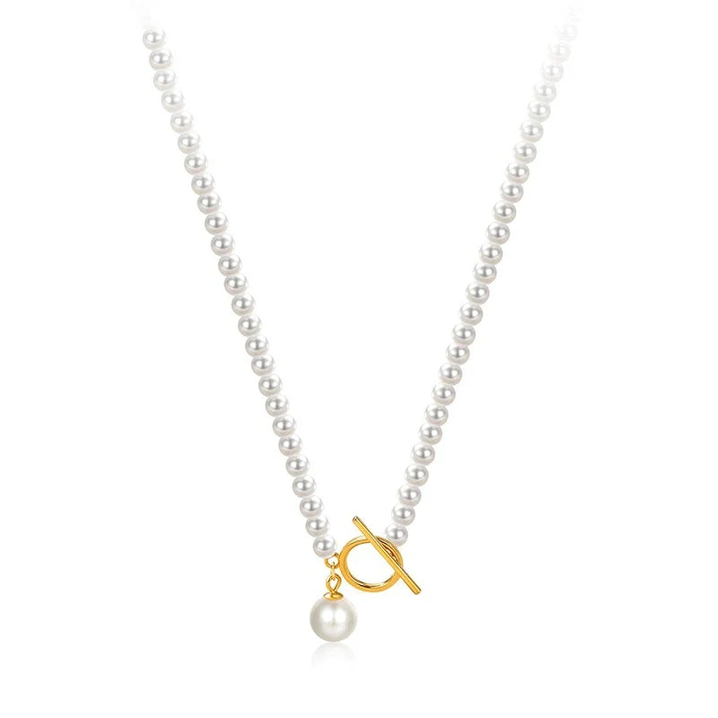 Collar de Perlas con Cierre de Barra