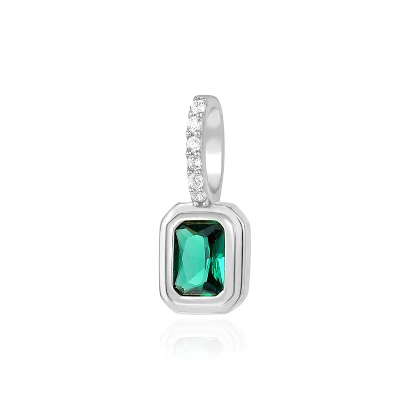 Dije Cuadrado con Zirconia de Color