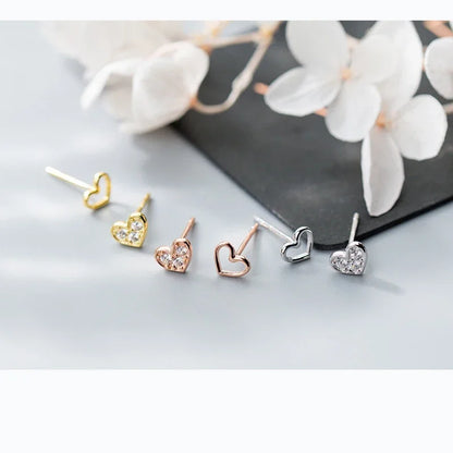 Aretes Corazón Pequeño con Zirconia