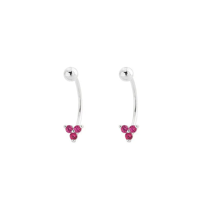 Aretes en C con Tréboles de Zirconia