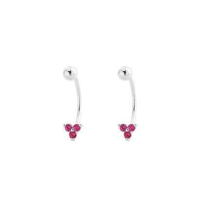 Aretes en C con Tréboles de Zirconia