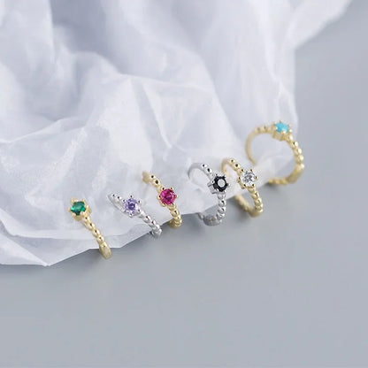 Arracadas Pequeñas Unisex con Zirconia de Color