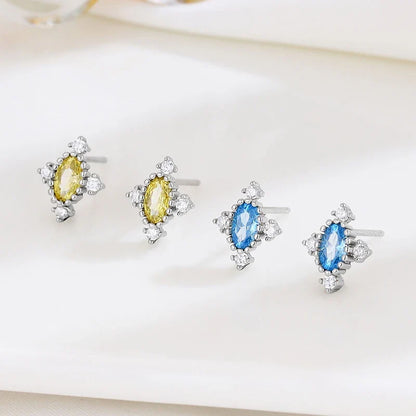 Aretes Geométricos con Zirconia de Color