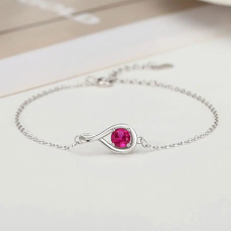 Pulsera Infinito con Zirconia de Color
