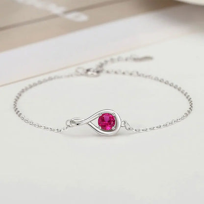 Pulsera Infinito con Zirconia de Color