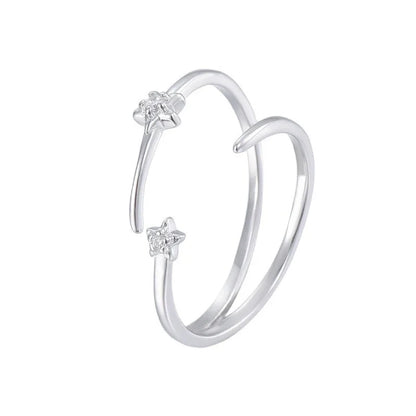 Anillo Doble Estrella Ajustable