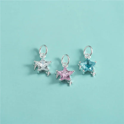 Dije Estrella de Zirconia Blanca, Azul o Rosa