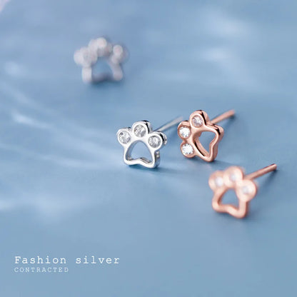 Aretes Huellita de Perro con Zirconias