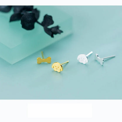 Aretes Asimétricos Hueso de Perrito