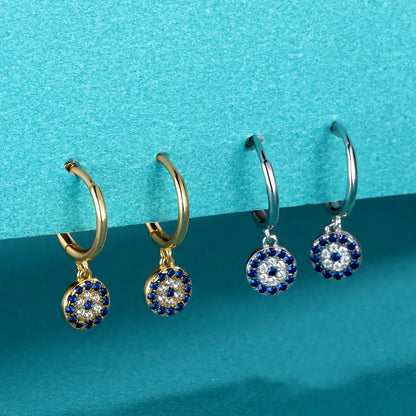 Arracadas Ojo Azul y Blanco