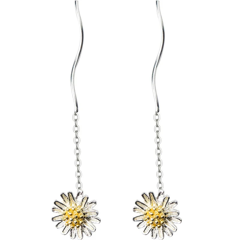 Aretes Largos Crisantemo