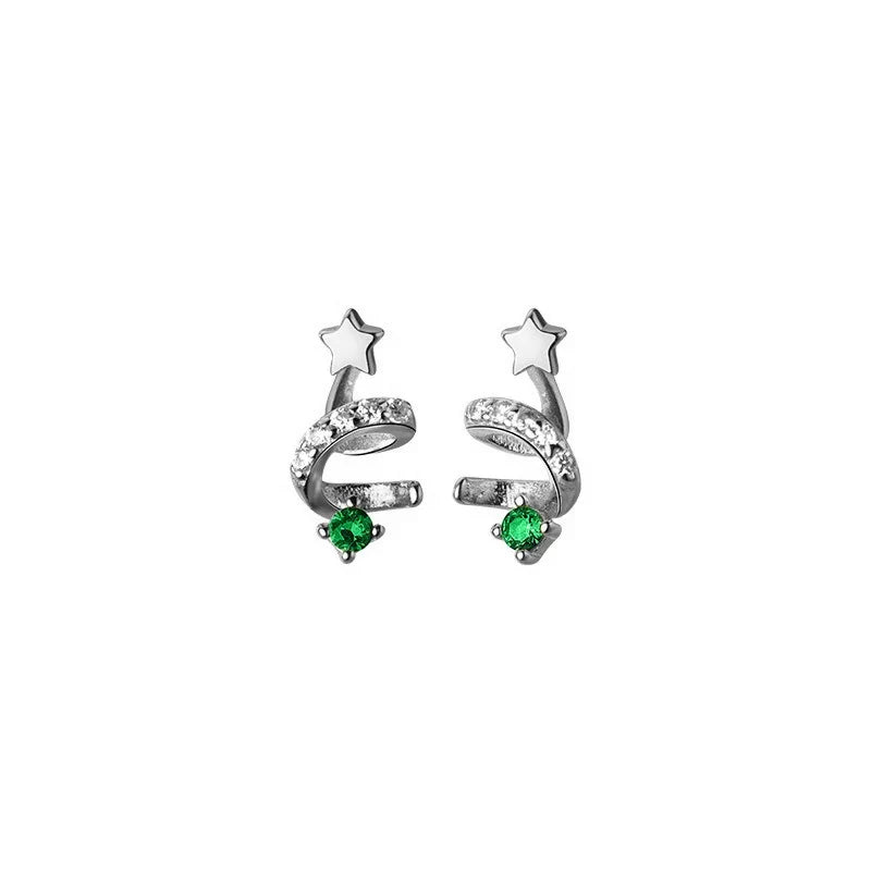 Aretes Árbol de Navidad Giratorio